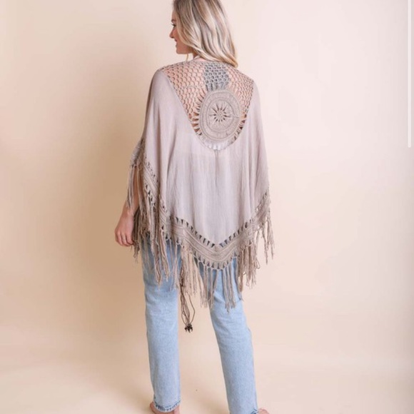 Last 1 ! New Tangier Boho macramé kimono Cardi - Picture 6 of 7